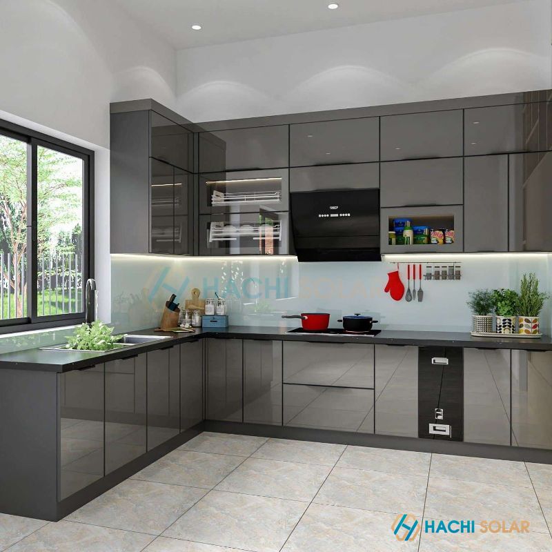 Tủ bếp kết hợp cửa sổ cho nhà luôn thoáng mát sáng sủa
