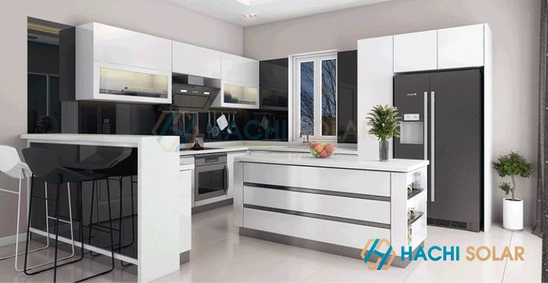 Thiết kế quầy bar mini ngăn bếp và phòng khách chất liệu nhôm sáng tạo cảm giác thoải mái rộng rãi