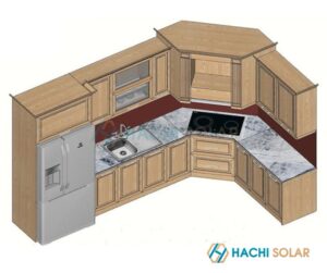 19+ Mẫu Tủ Bếp Góc Xéo Đẹp Tối Ưu Không Gian Giá Thành Rẻ