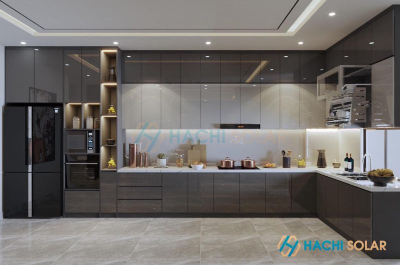 Tủ bếp sát trần đẹp giá tốt thi công & bàn giao hoàn thiện