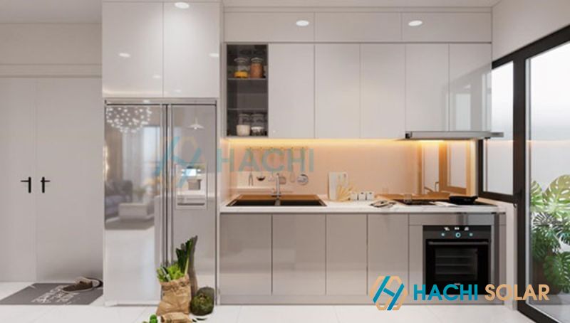 Mẫu tủ bếp nhỏ gọn sang trọng