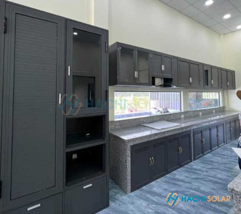 Tủ bếp nhôm Việt Pháp thi công lắp đặt hoàn thiện TPHCM