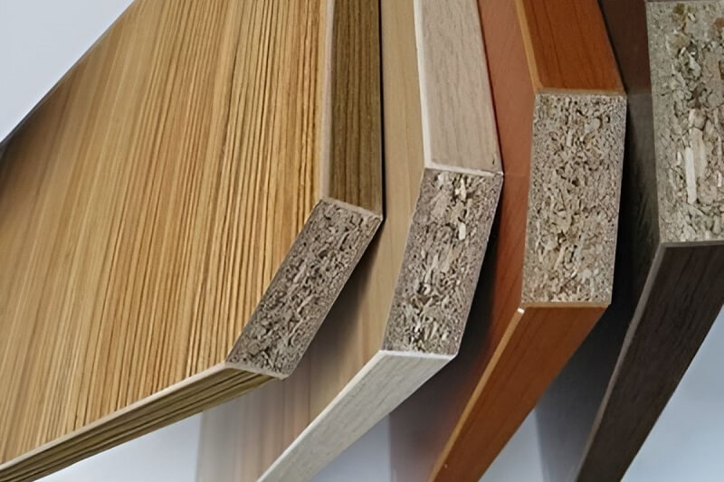 Tấm gỗ MDF công nghiệp được sản xuất từ bột gỗ trộn với chất kết dính và ép thành tấm dưới áp lực cao